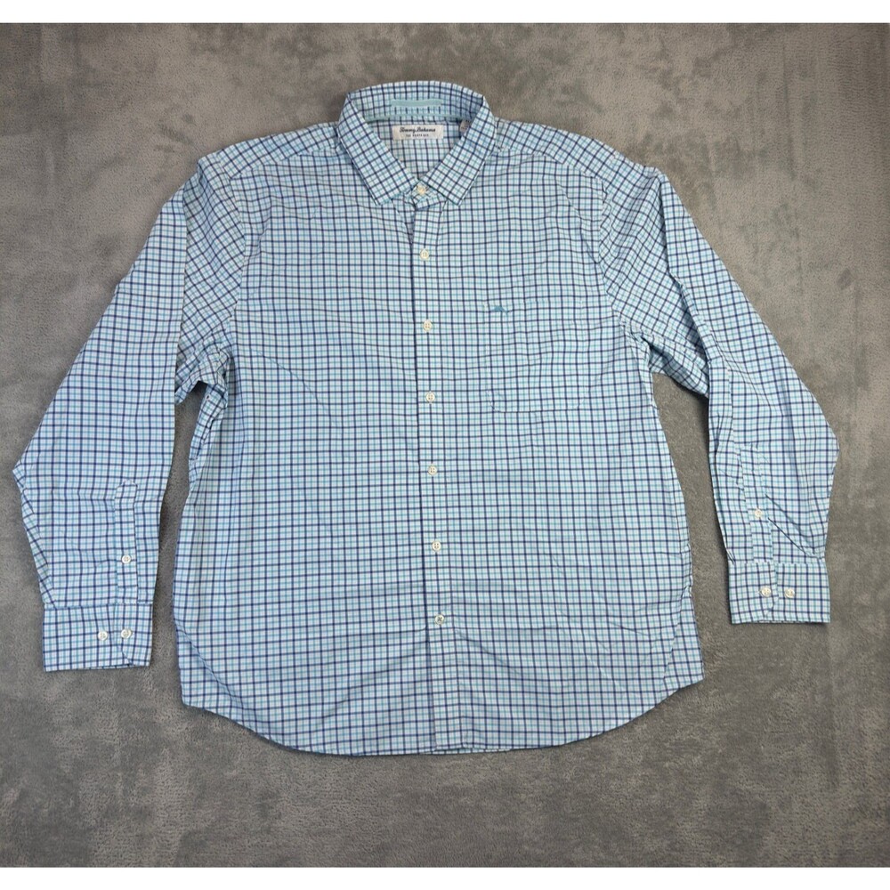 Tommy Bahama Shirt Mens Extra Large Blue The Siesta Key Button Up Stretch Casual